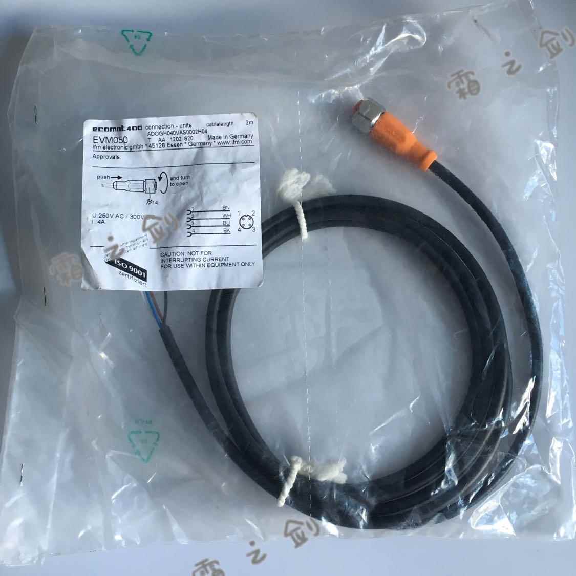IFM易福门接近开关4芯M12 连接线缆 EVM050 EVM048 2米直头接插线