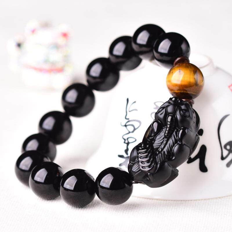 2026天然黑曜石手链五钱貔貅手串造型精美公司聚会保佑平安精美礼