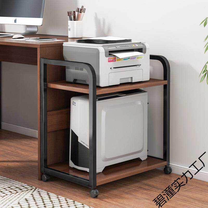 爆款放打印机置物架落地放置柜子收纳架子可移动办公室电脑主机箱