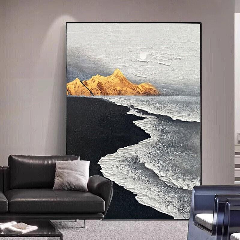 现代简约风黑白灰装饰画沙发背景墙挂画壁画玄关抽象画客厅落地画