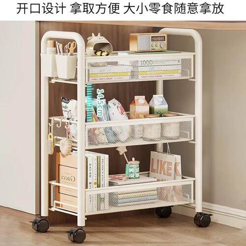 厨房多功能置物架可移动蔬菜架子落地零食货架多层收纳小推车菜篮