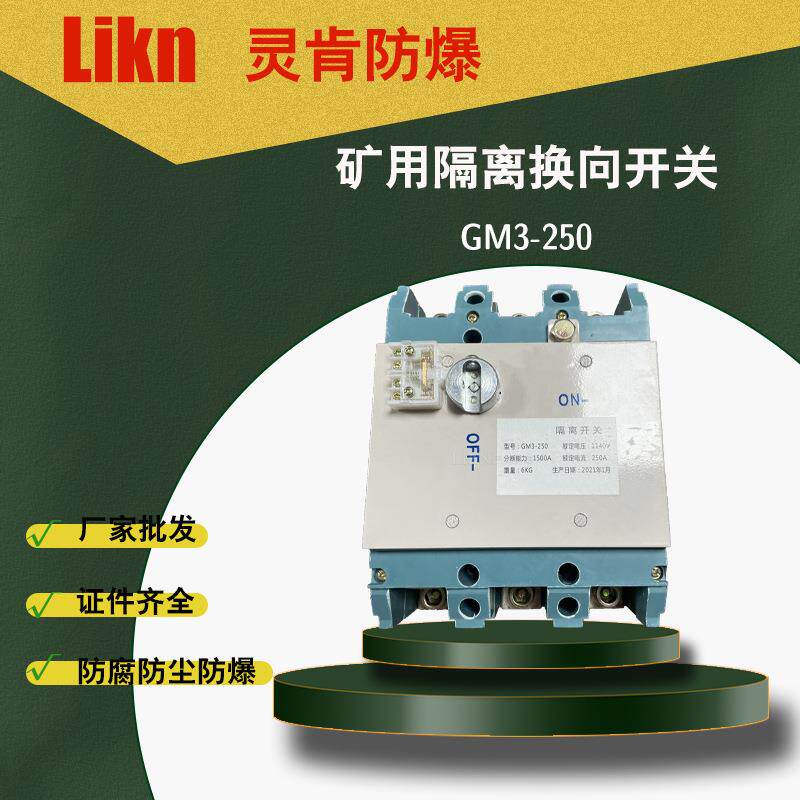 采煤机电控箱用隔离开关GM3-250/1140矿用隔离换向开关工厂价