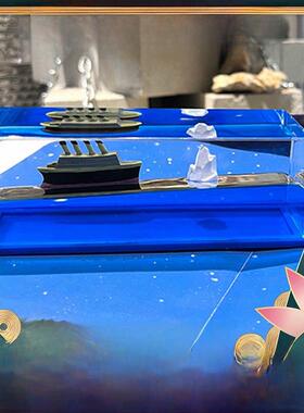 邮轮流体漂流瓶游轮游体汽车摆件泰坦尼克号不会翻黑珍珠轮船车载