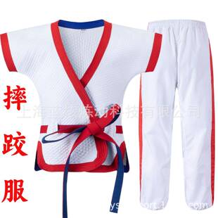 成人儿童摔跤衣服蒙古男女中国古典式摔跤服跤衣红蓝白色加厚纯棉