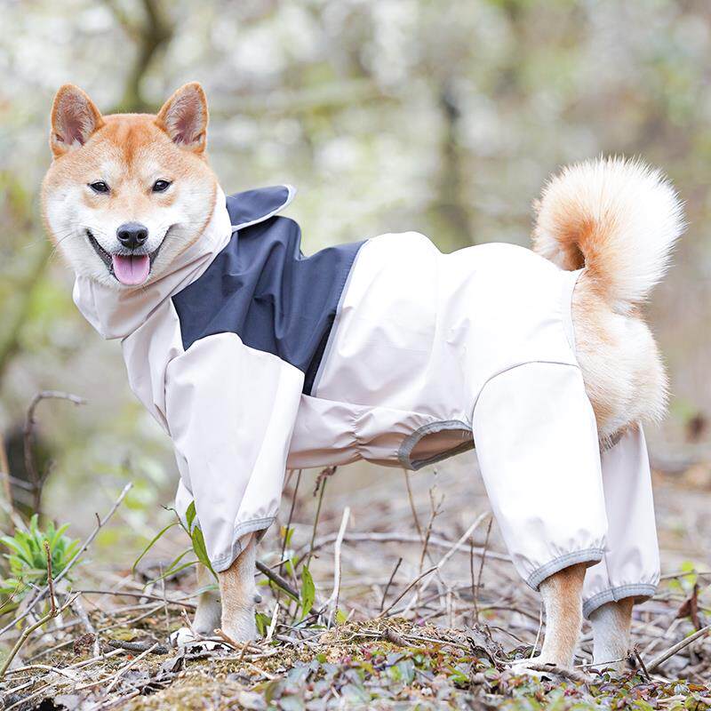 宠物雨衣中大型犬四脚防水全包雨衣柴犬帅气春夏爆款冲锋衣防脏AI
