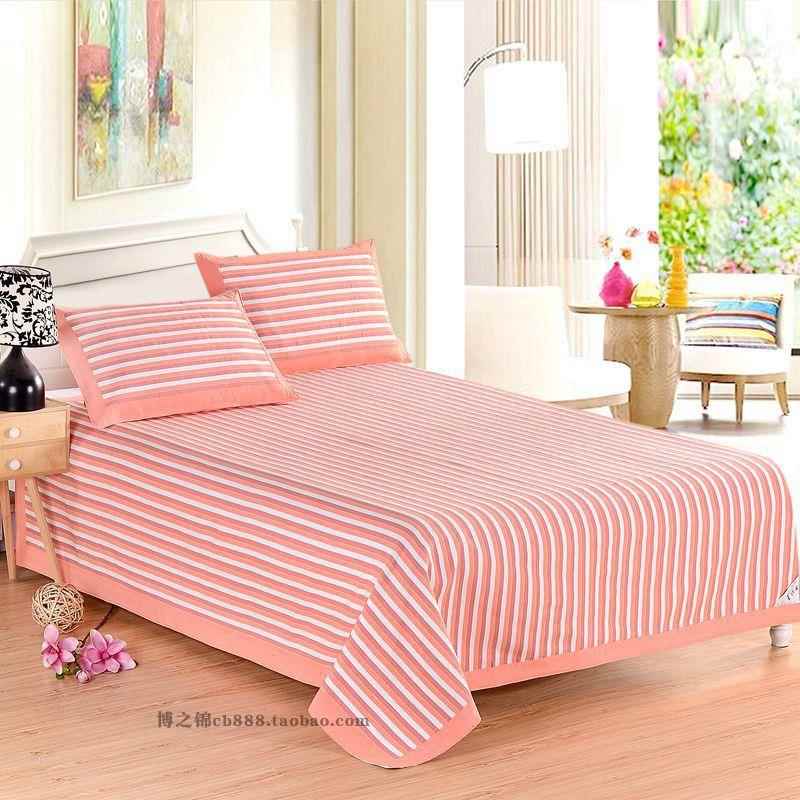 ?mK9HX全.棉粗布床单单件纯棉F759S75M厚简约加格子18双人棉麻山