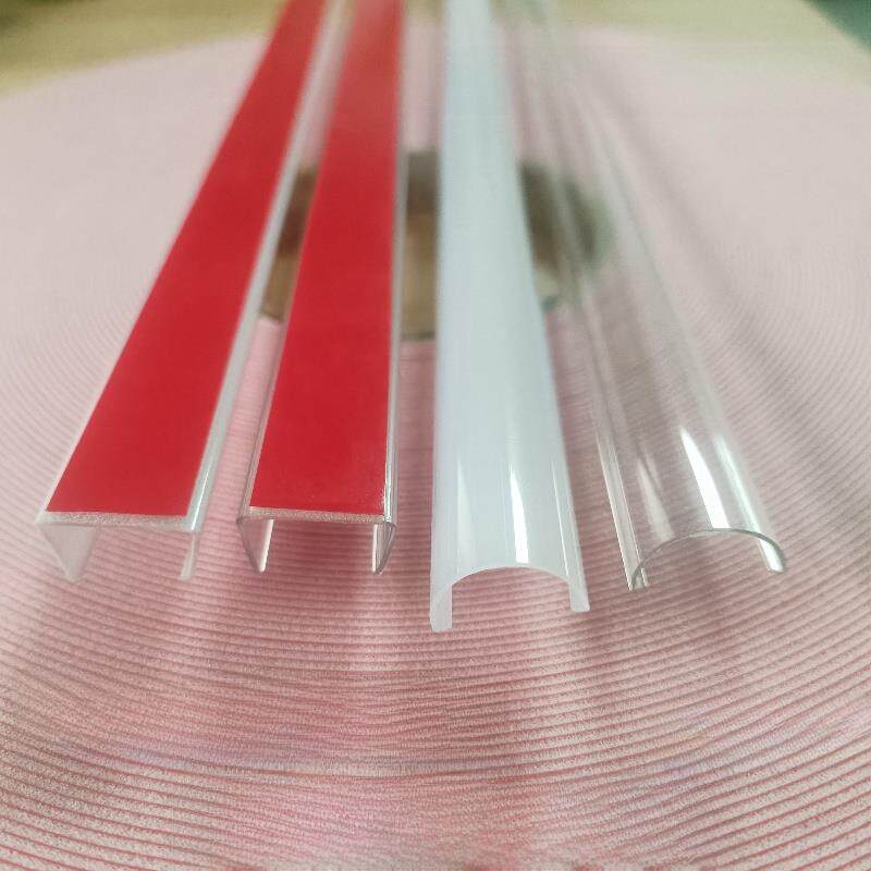 PVC 软灯带固定卡槽自带背胶灯槽免打孔直线固定透明白色罩子自粘