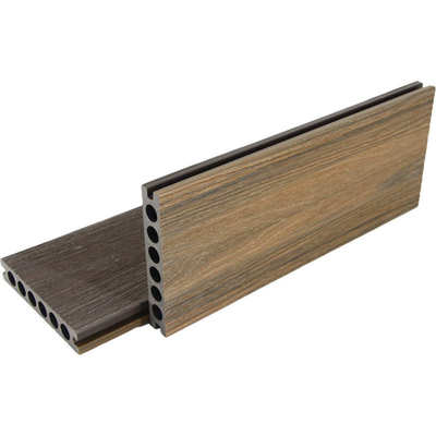 定制二代共挤双面双色塑木地板户外室外木塑地板wpc flooring