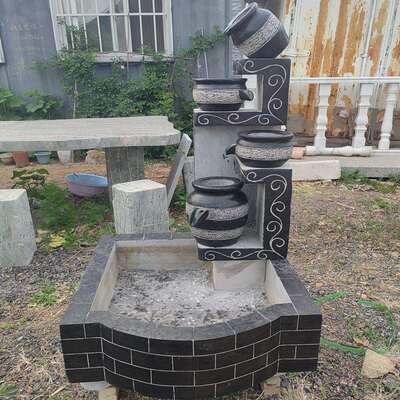 庭院家居青石石雕荷塘月色水池青石罐循环流水摆件现货雕刻厂家