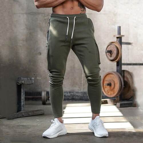 Light panel multi pocket sports work pants men's fitness