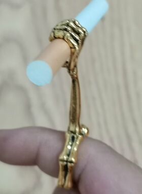 跨境手骨抽烟指环个性戒指指环