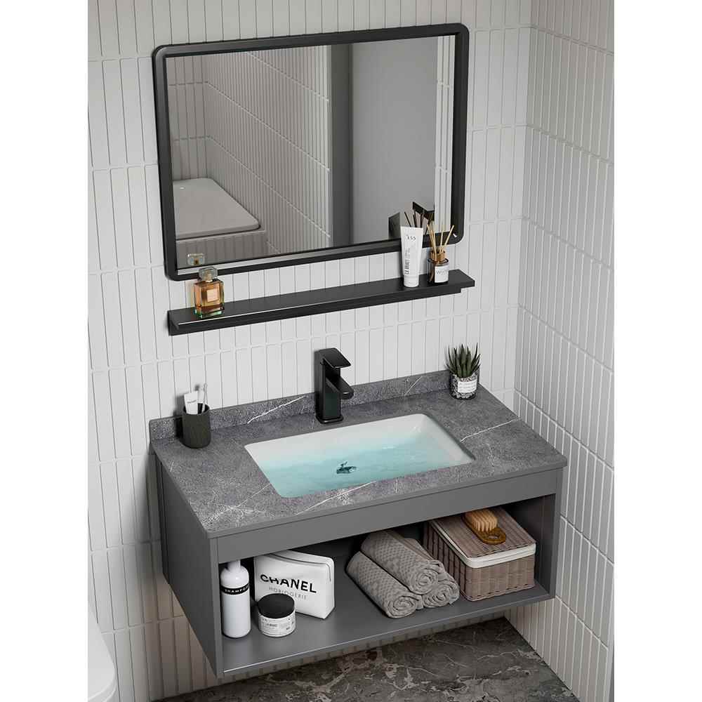 壁挂式小公寓脸盆柜组合浴室脸盆陶瓷阳台超窄简单脸盆