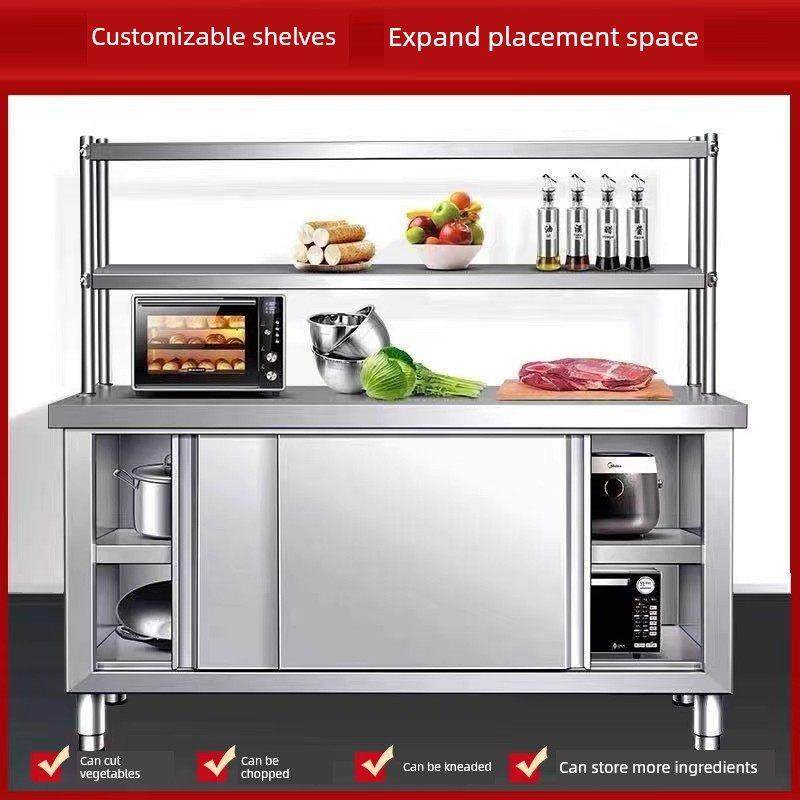 304不锈钢工作台厨房特殊操作台面家庭商业负载桌滑动门储物柜,家装主材,商用厨房操作台/工作台,淘宝优惠券,粉丝福利购,淘宝优惠卷