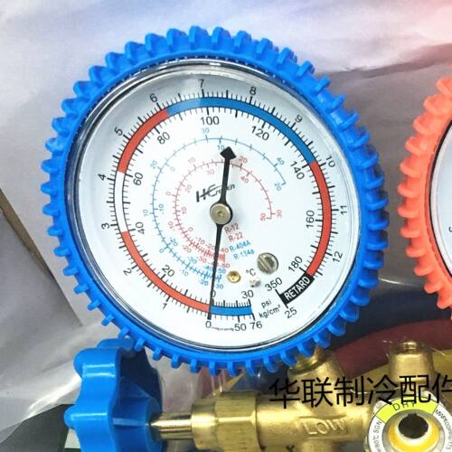恒森高低压压力表 R22 R134A加液防震表冰箱冰柜加氟表雪种双表阀