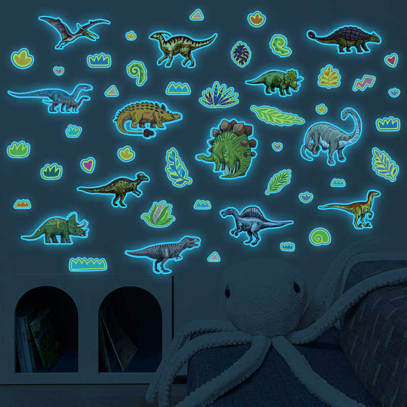 新YGP-B118卡通夜光蓝光霸王龙翼龙儿童房玄关家居墙面装饰墙贴纸,家居饰品,软装墙贴,淘宝优惠券,粉丝福利购,淘宝优惠卷