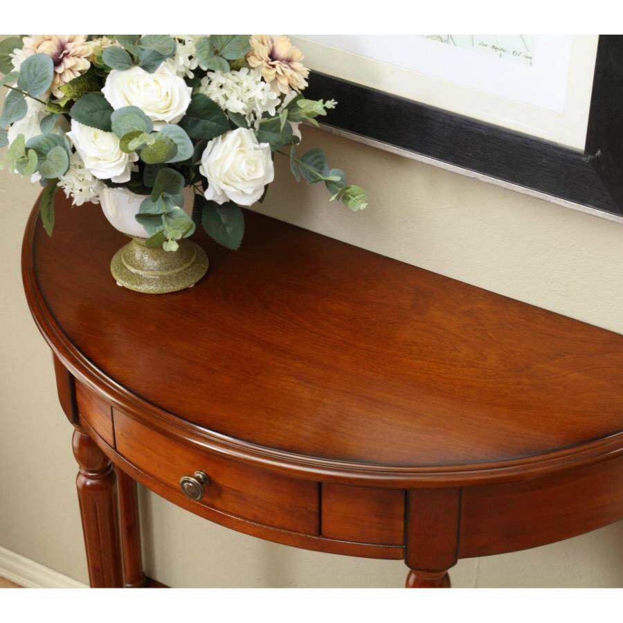 欧式实木玄关桌隔断柜美式玄关柜长条桌靠墙走廊半圆玄关台新