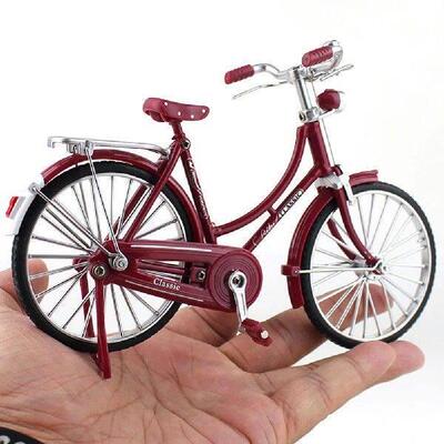 Car Toy Bicycle Model Simulated Bike Decor Vintage Ornament