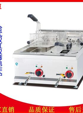 DF-685酒店工程加厚大容量双缸电炸炉15L炸鸡炉电热油炸锅电炸锅