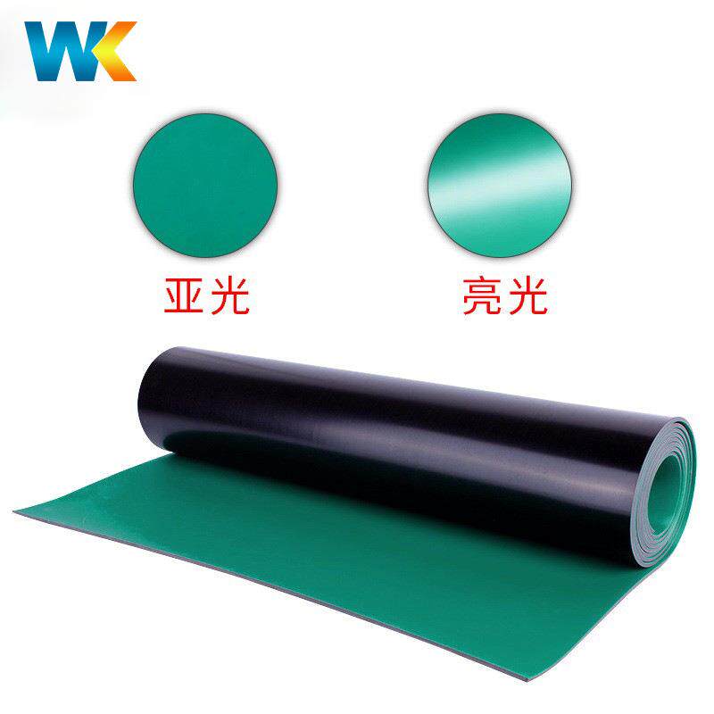 耐磨抗拉丝防静电耐绿色台垫温绿色桌垫作绝缘胶地垫胶橡工防静皮