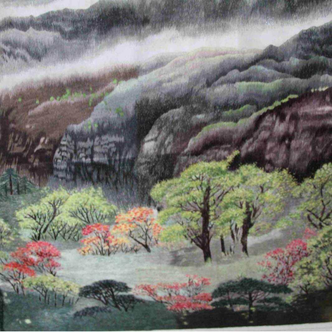 苏绣绣片家居客厅办公室装饰画苏州手工刺绣挂画山水风景画
