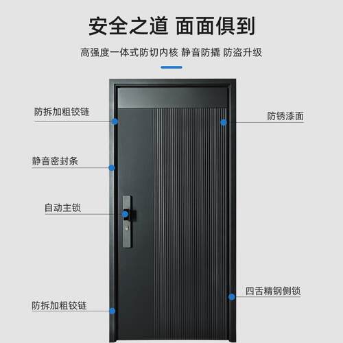 新款直销甲级智能锁入户防盗门轻奢北欧隔音防盗铸铝门降噪通风进