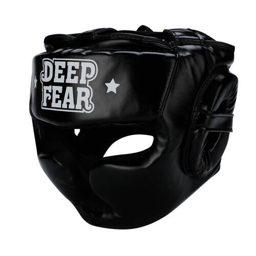 高档DEEP FEAR轻化散护头量广视觉宽拳击泰拳护头格斗训练头盔护