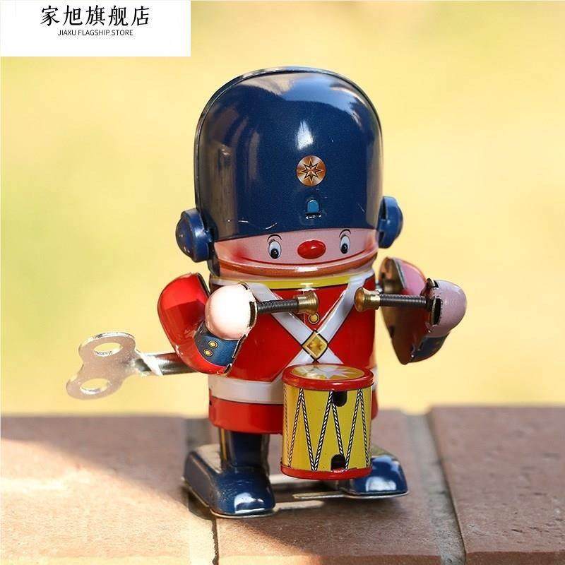 玩具打鼓儿童发条小小卫兵机器敲锣80后士兵怀旧玩具覆古敲鼓铁皮图片