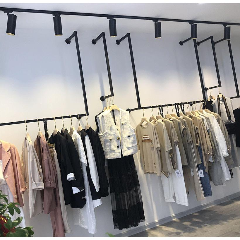 服装店展示架上墙壁挂式悬吊式天花板悬挂衣架婚纱高档男装店货架