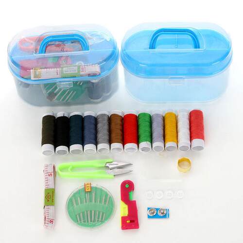 Large Sewing Kit Box DIY Treasure Chest Sewing Set 10-Piece