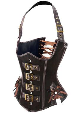 Steampunk PU Leather Corset Top Sexy Bustiers and Corsets La