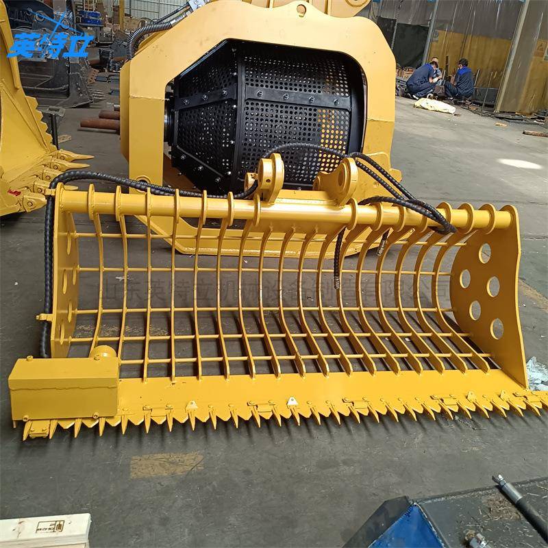 挖掘机网格倾斜斗水沟清淤高强度挖斗60度可转换角度割草斗