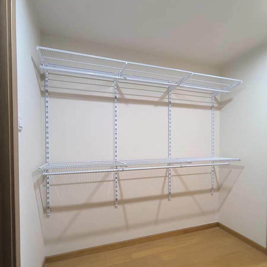 全尺寸步入式现代金属衣帽间框架砌墙衣柜钢架结构置物架组装可定