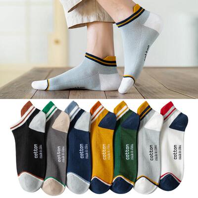 4 Pairs Cotton Man Short Socks Fashion Breathable Woman Ankl