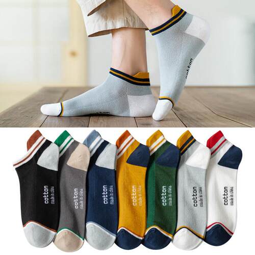 4 Pairs Cotton Man Short Socks Fashion Breathable Woman Ankl