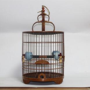 高档鸟笼 齐老竹 雕刻 全套配包邮笼 画眉八鹩哥笼子紫色小哥鼓底