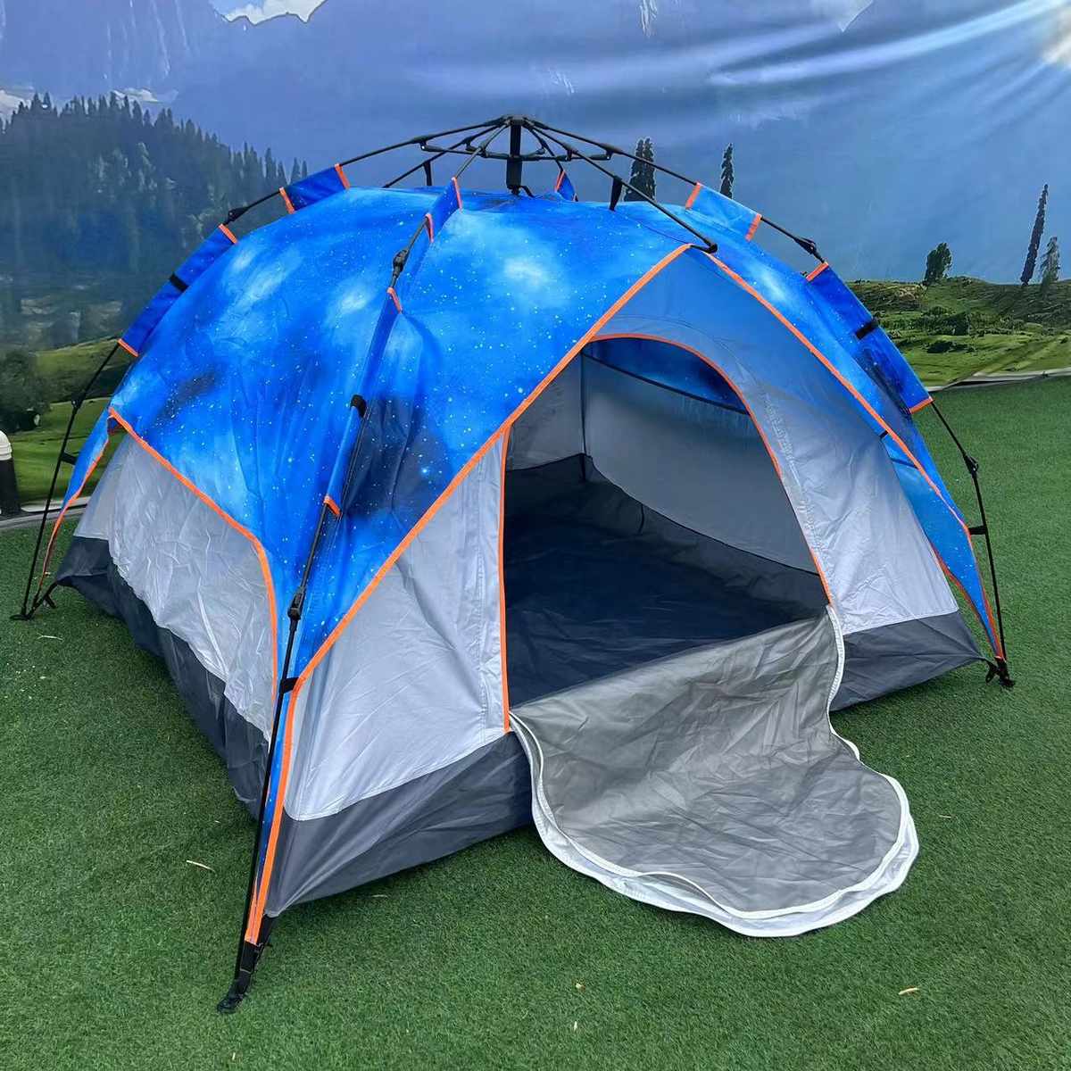 帐篷野开沙滩全自动 批发星空露营防雨折叠真野营双层加厚户外速