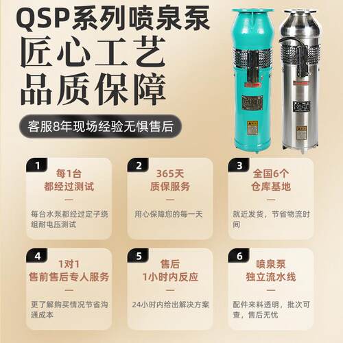 QSP喷泉专用泵304不锈钢卧式铸铁景观喷泉泵QS水浸式喷泉潜水泵