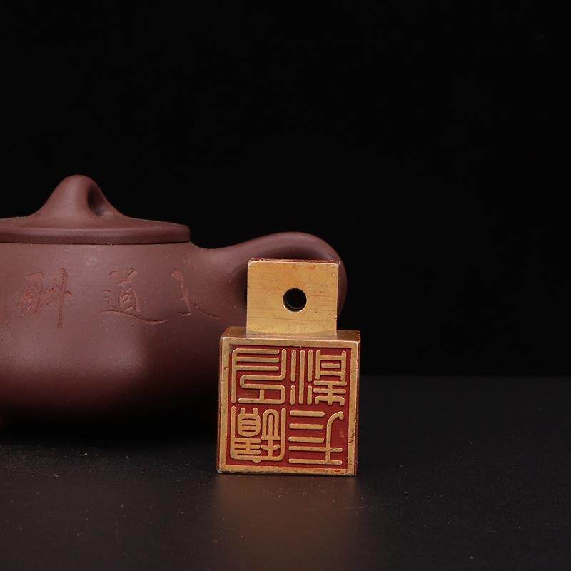 古玩古董铜朱砂六面印章道具用品文房装饰品摆件风水造型铜制
