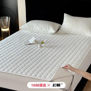 星级酒店专用|端眠云绑带款家用床褥垫柔软提花磨毛薄款保护垫