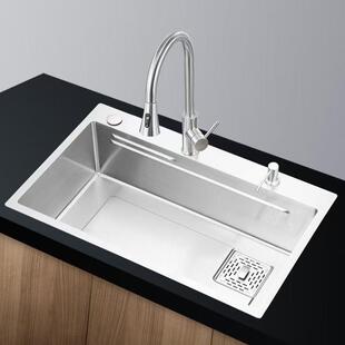 SUS304不锈钢拉丝手工水槽厨房大单槽台下盆洗菜盆御庭高端厨卫