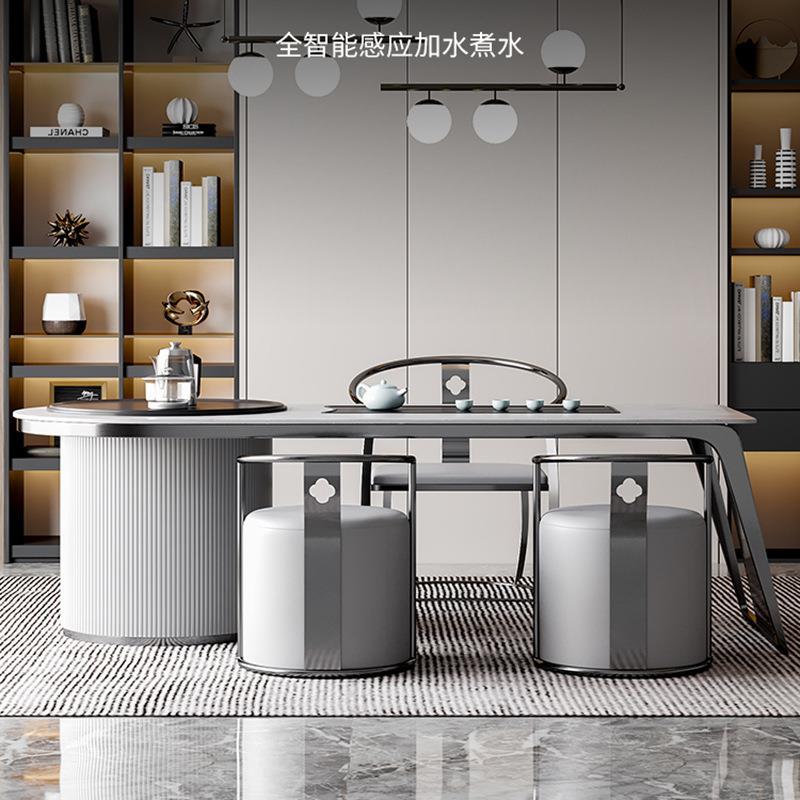 轻奢高档岩板茶桌椅组合客厅泡茶桌现代简约智能茶桌一体式泡茶台