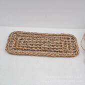 长方形编织垫厨房餐桌锅碗垫创意宠物爬行垫手工水草绳草垫