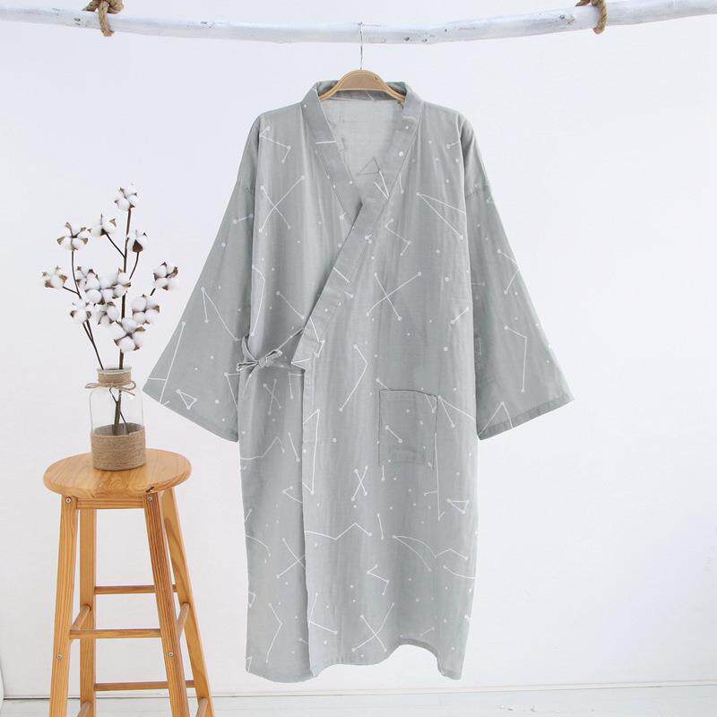 新款直销女士日系双层纱布和服睡袍 春夏季家居洗浴服汗蒸服单件