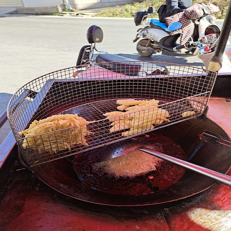 不锈钢滴沥油架网篮沥油锅边控油架器漏网商用炸串锅篮过弘智