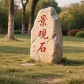 景观石泰山石天然原石风景石庭院自然石门牌石户外村牌刻字石石材