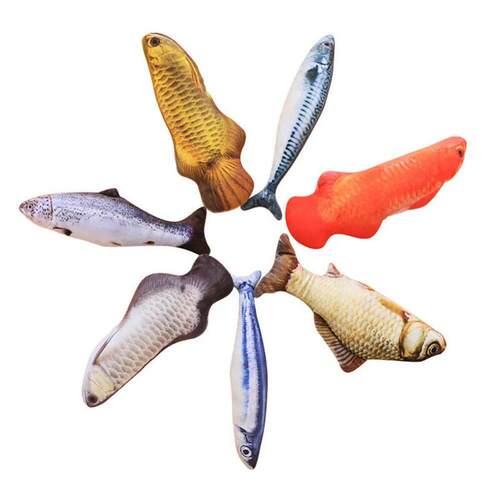 Cat Toy Training Entertainment Fish Plush Stuffed Pillow 20C