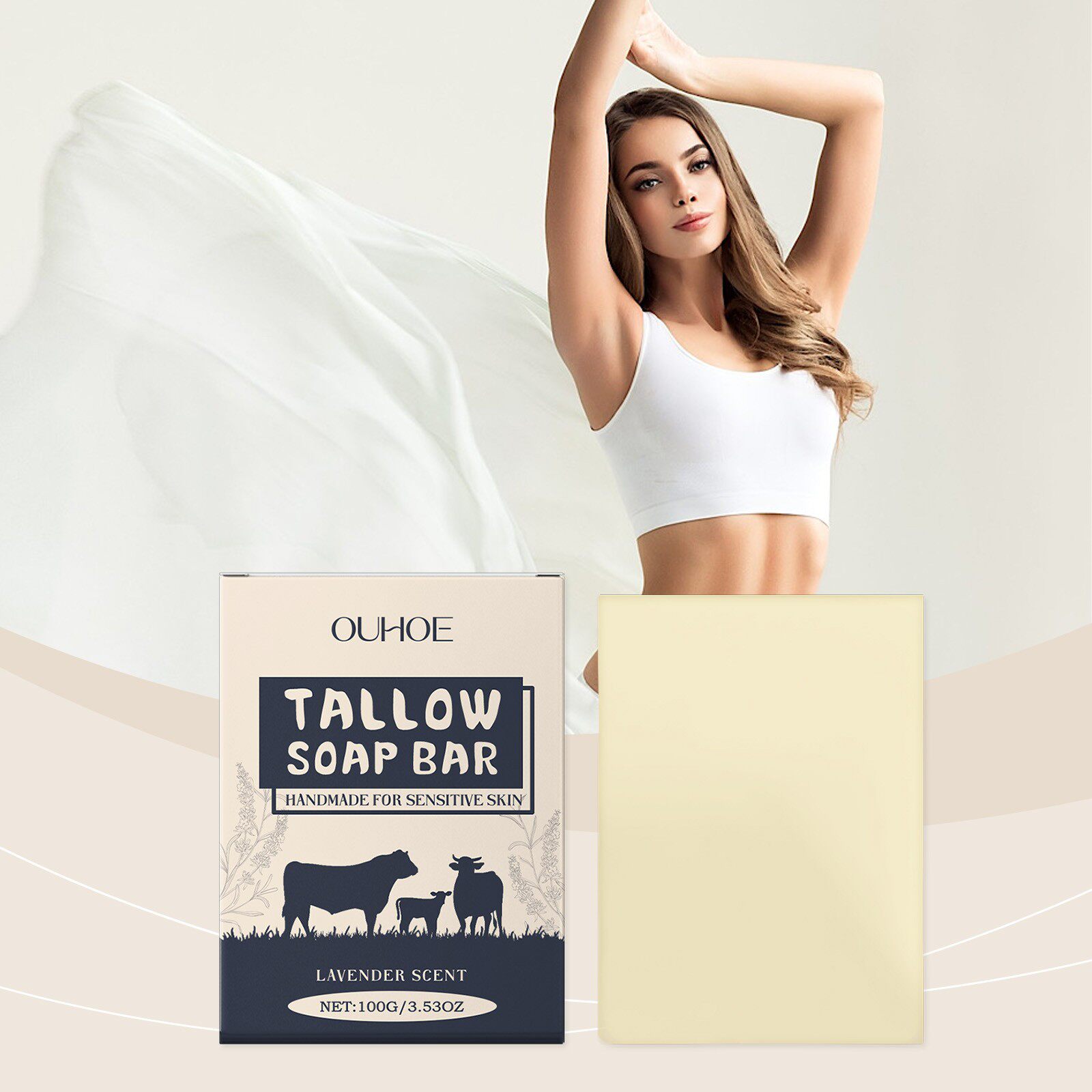 OUHOE Herbal Beef Tallow Moisturizing Soap - Lock in Moistur