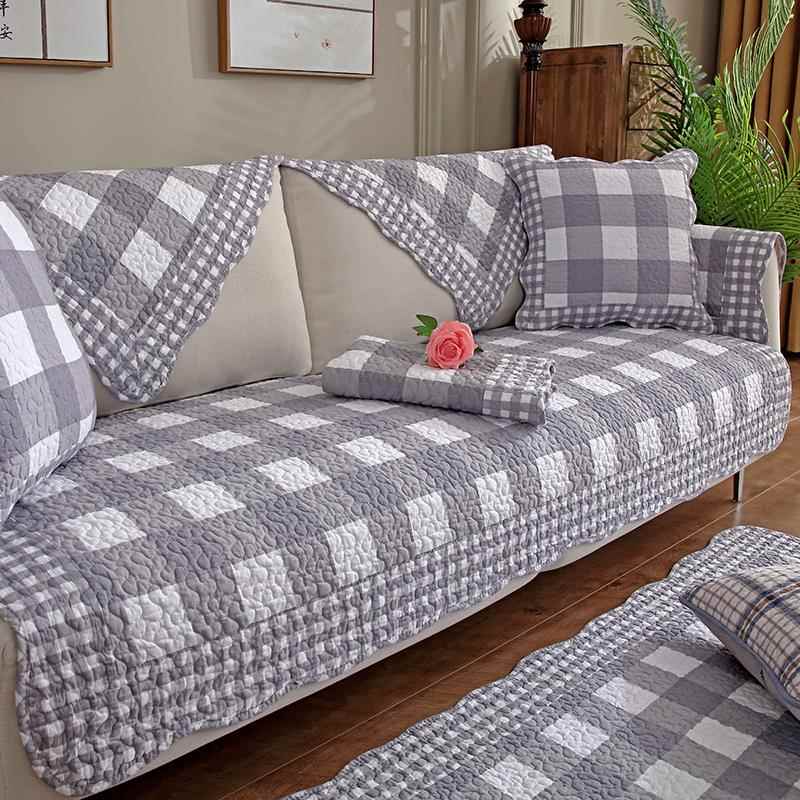 新款纯棉沙发垫四通用布艺防简滑坐垫子沙约现代夏季皮发巾套罩盖
