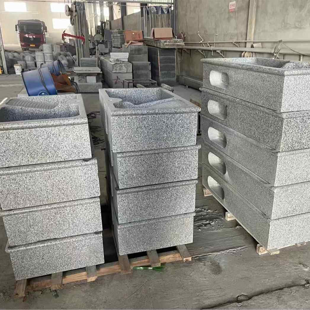 大理石洗衣池一体台盆花岗岩石材洗手池庭院水槽天然石材洗衣池