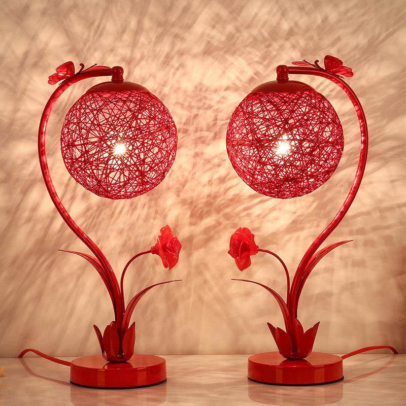 送礼新结婚台灯床头新娘陪嫁妆礼物品卧室红色长明命喜庆一对装饰